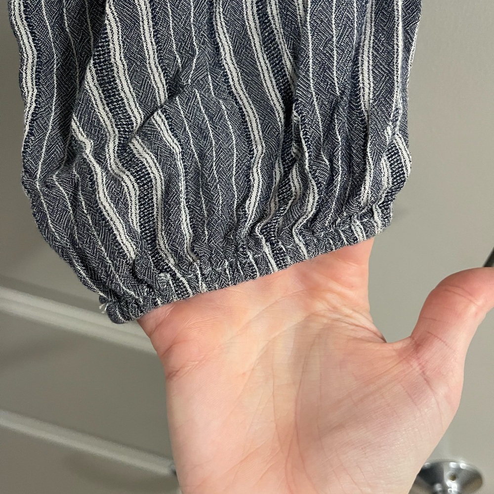 American Eagle Outfitters Blue Striped Button-Down Shirt - Picture 4 of 5
